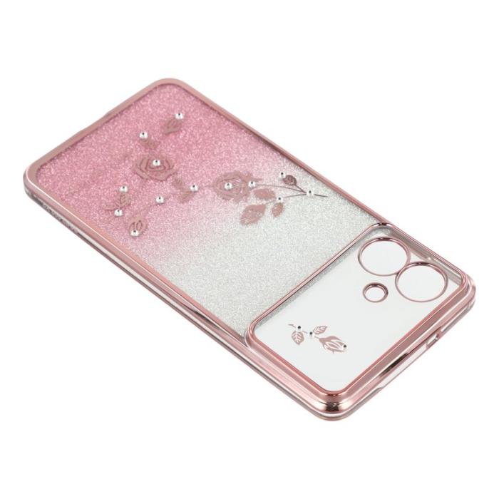 KADEM - KADEM Samsung Galaxy S26 Edge Skal Blommönster TPU Gradient - Roséguld