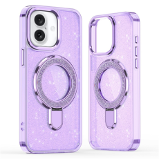 A-One Brand - iPhone 17 Mobilskal Glitter Design TPU + PC Kickstand - Lila