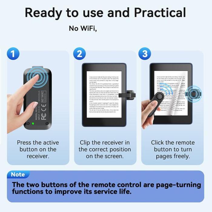 OEM - RC Bladvändare för Kindle E-läsare Trådlös Romanläsningsenhet