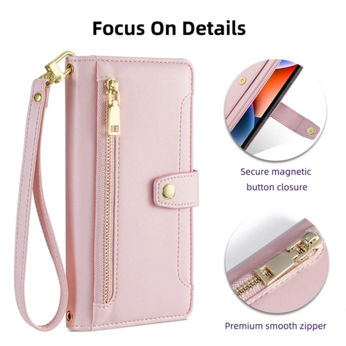 A-One Brand - Galaxy A34 5G Konstläder Plånboksfodral Scratch-Proof - Rosa