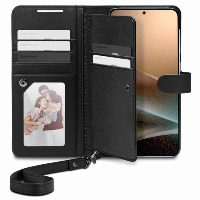 Spigen - Spigen Galaxy S25 Plus Plånboksfodral ”S” - Svart