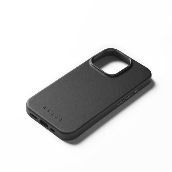 Mujjo - Mujjo iPhone 16 Pro Mobilskal MagSafe Läder - Svart