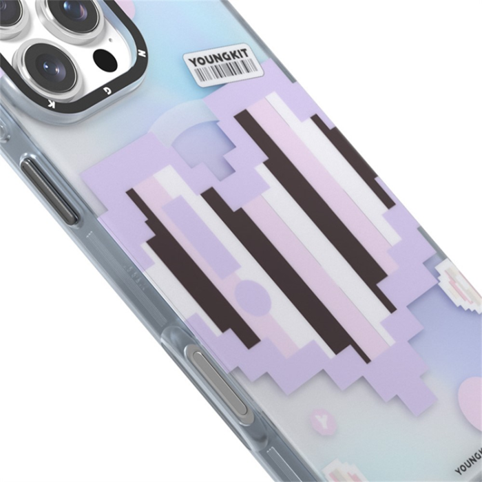A-One Brand - Youngkit iPhone 16 Pro Max Mobilskal Magsafe Pixel Heart - Lila