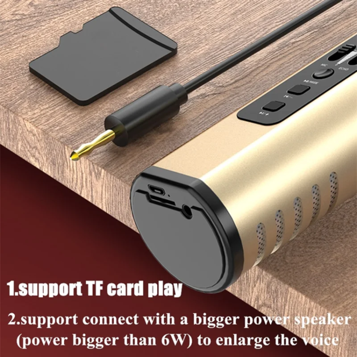 OEM - 2in1 Trådlös Mikrofon Bluetooth Högtalare Karaoke K6 - Silver