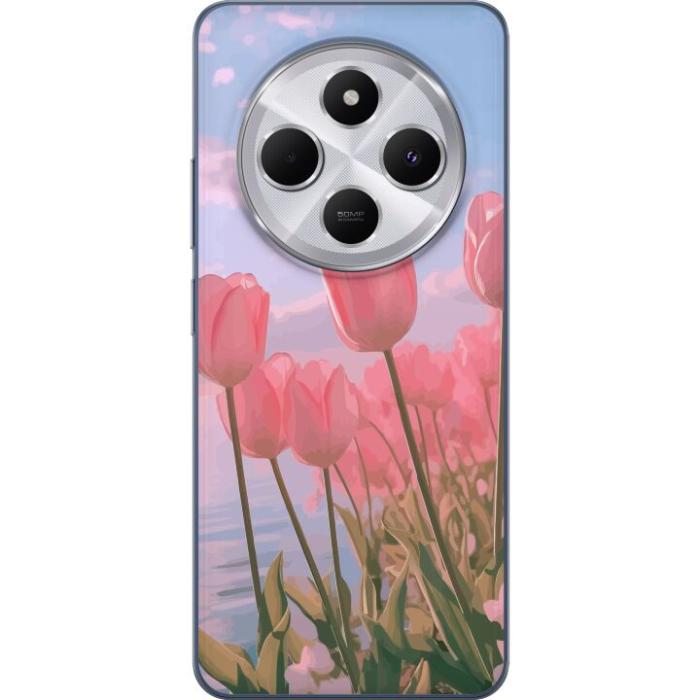 iSecrets - Mobilskal till Xiaomi Redmi 14C med Rosa Tulpaner