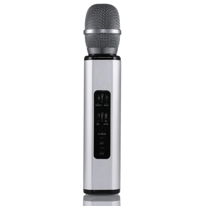 OEM - 2in1 Trådlös Mikrofon Bluetooth Högtalare Karaoke K6 - Silver