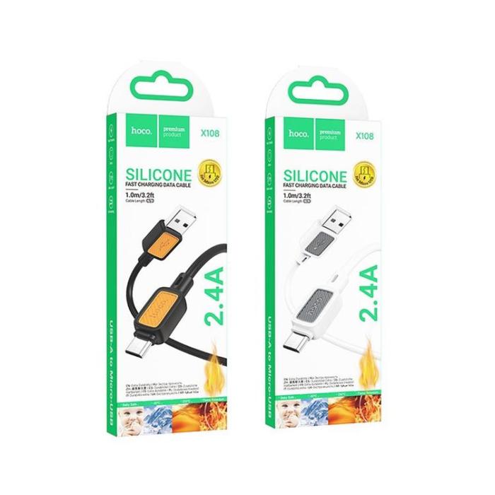 Hoco - HOCO USB-A till Micro-USB Kabel 2.4A X108 1 m - Svart