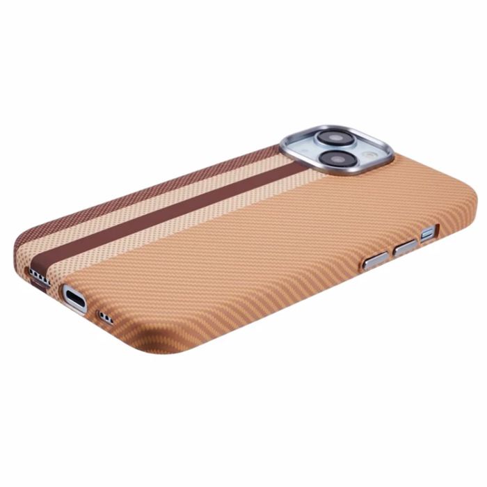 A-One Brand - iPhone 15 Mobilskal Magsafe Aramid Fiber - Gul