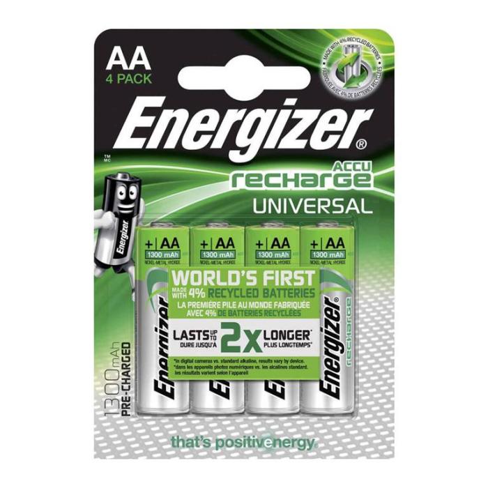 UTGATT1 - ENERGIZER Batteri AA/LR6 Laddbart Ni-Mh 1300mAh 4-pack