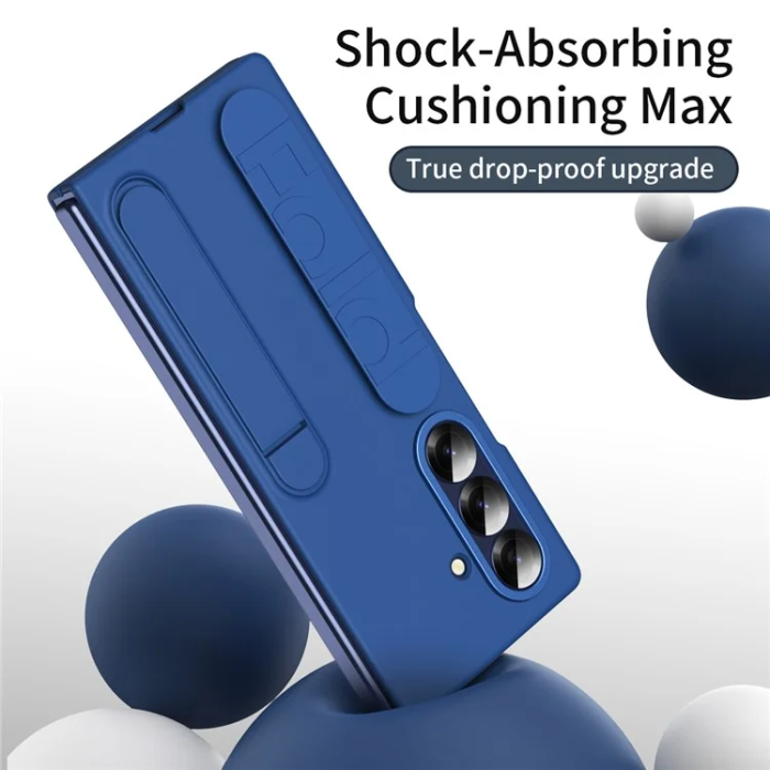 A-One Brand - Galaxy Z Fold7 5G Mobilskal Kickstand Armband PC Silicone - Blå