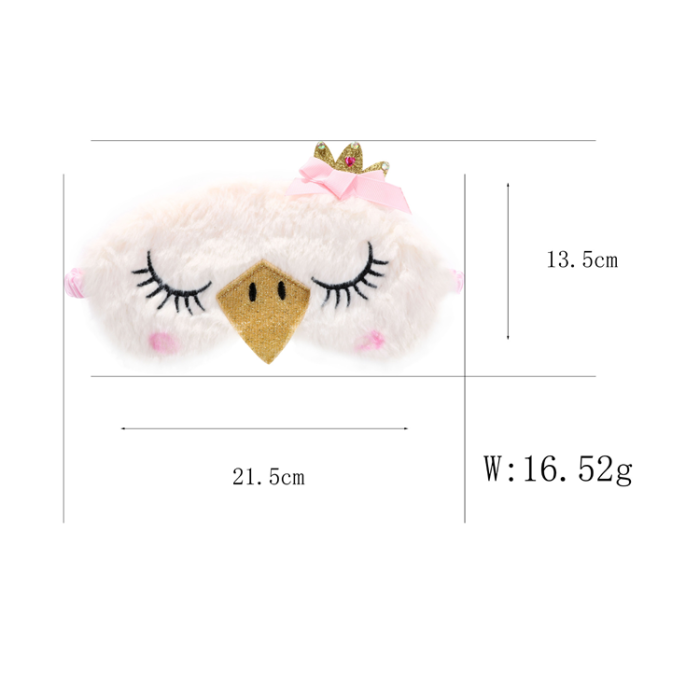 OEM - Bekväm Fur Sovmask/Ögonmask - Owl