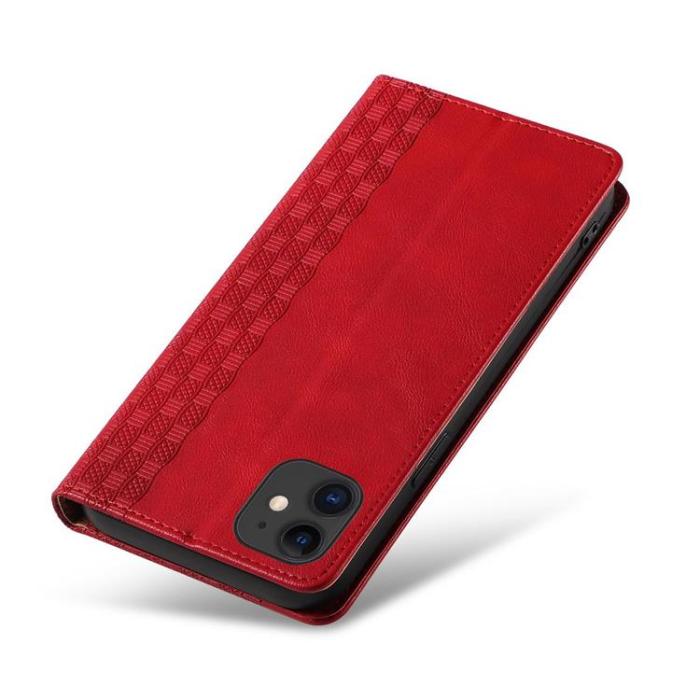 OEM - Magnet Strap iPhone 12 Plånboksfodral - Röd