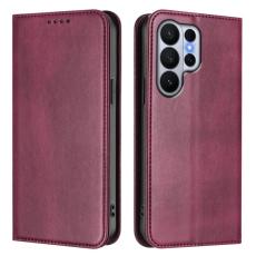 OEM - Samsung Galaxy S26 Ultra Pl&aring;nboksfodral Konstl&auml;der RFID Skydd - Vinr&ouml;d