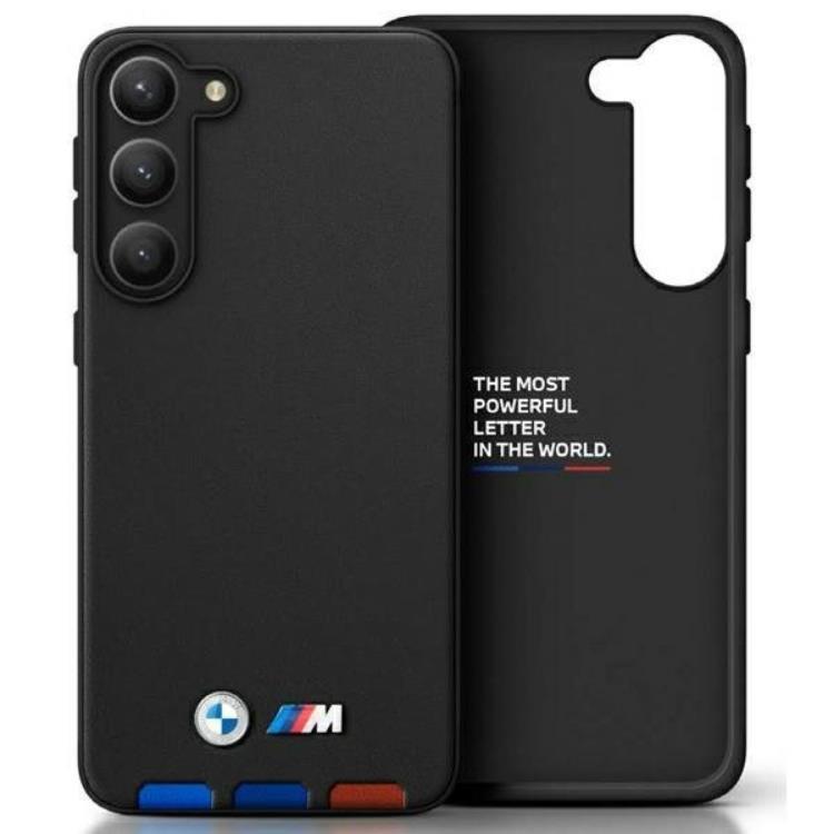 BMW Galaxy A54 Skal Läder Stamp Tricolor - Svart | 2353 | AlltMobil