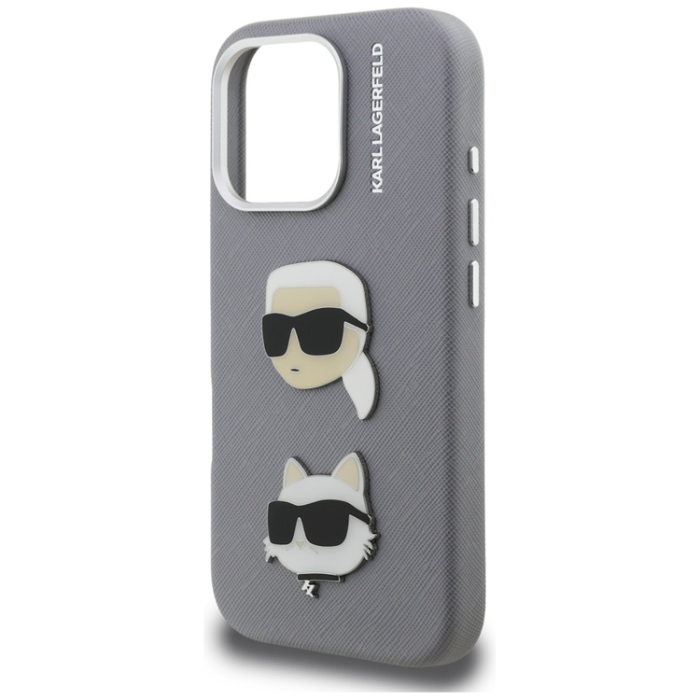 KARL LAGERFELD - Karl Lagerfeld Mobilskal För iPhone 16 Pro FW Grained Karl & Choupette