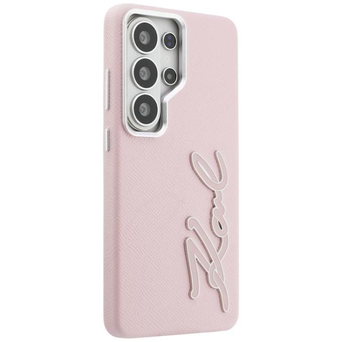 KARL LAGERFELD - Karl Lagerfeld Mobilskal För Galaxy S26 Ultra Grained Metal Resin Logo - Rosa