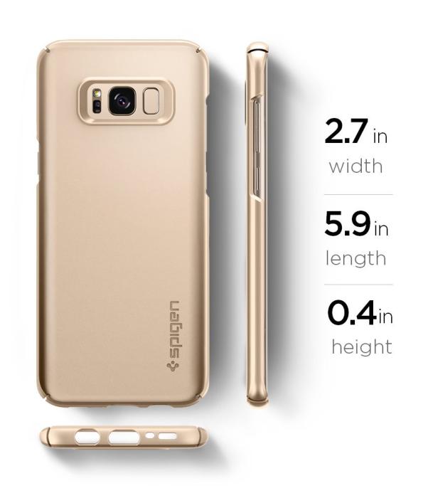 UTGATT4 - SPIGEN Thin Fit Skal till Samsung Galaxy S8 - Gold