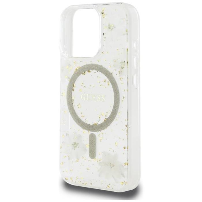 Guess - Guess iPhone 16 Pro Mobilskal MagSafe Resin Flowers - Beige