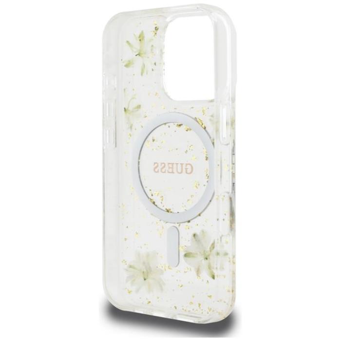 Guess - Guess iPhone 16 Pro Mobilskal MagSafe Resin Flowers - Beige