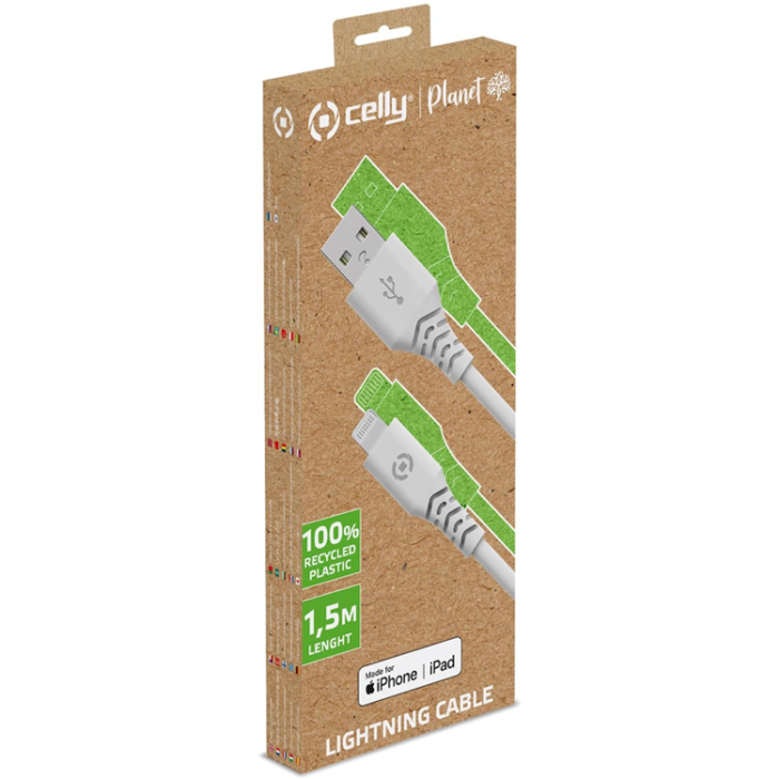Celly - Celly USB-A Till Lightning Kabel 1.5m - Vit