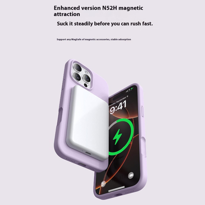 A-One Brand - iPhone 16 Pro Mobilskal MagSafe Liquid Silikon Microfiber - Ljusgrön