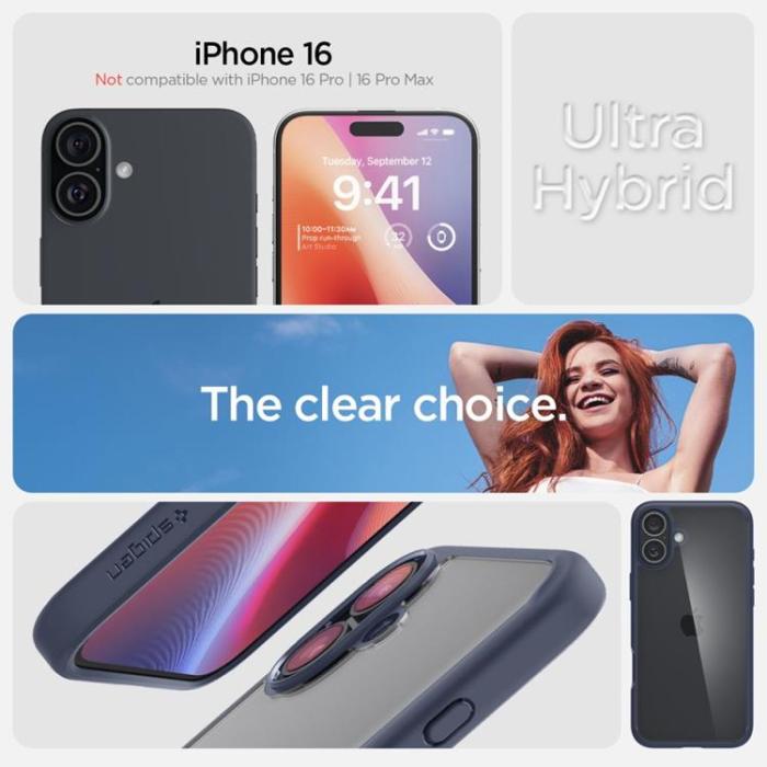 UTGATT - Spigen iPhone 16 Mobilskal Ultra Hybrid - Marinblå