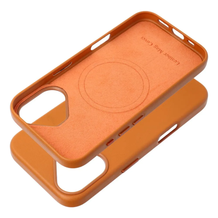 OEM - iPhone 16 Mobilskal Magsafe Läder - Orange