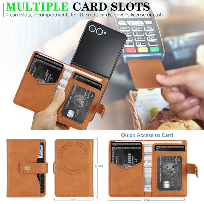 A-One Brand - Galaxy Z Flip 7 Mobilskal MagSafe Detachable Korthållare Kickstand