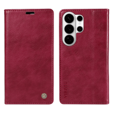 YIKATU - YIKATU Galaxy S26 Ultra Plånboksfodral Litchi Läder - Vinröd
