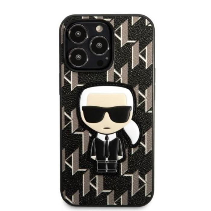 KARL LAGERFELD - Karl Lagerfeld iPhone 13 Pro Skal Monogram Ikonik Patch - Svart