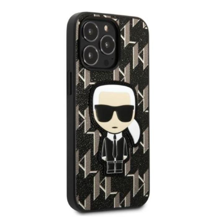KARL LAGERFELD - Karl Lagerfeld iPhone 13 Pro Skal Monogram Ikonik Patch - Svart