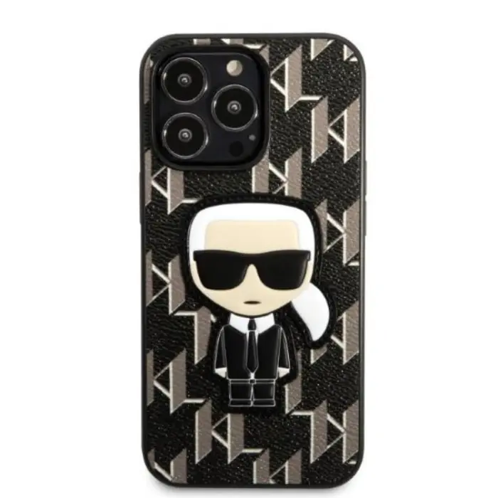 KARL LAGERFELD - Karl Lagerfeld iPhone 13 Pro Skal Monogram Ikonik Patch - Svart