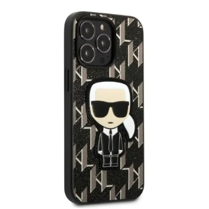 KARL LAGERFELD - Karl Lagerfeld iPhone 13 Pro Skal Monogram Ikonik Patch - Svart