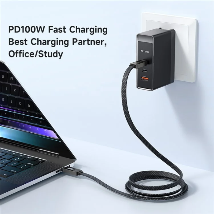MCDODO - MCDODO USB-C - USB-C 100W Kabel 1.2M PD CA-4470 - Svart