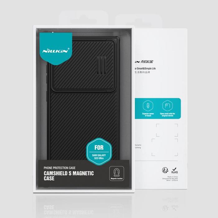 Nillkin - Nillkin Galaxy S23 Ultra Mobilskal Magsafe CamShield S - Svart