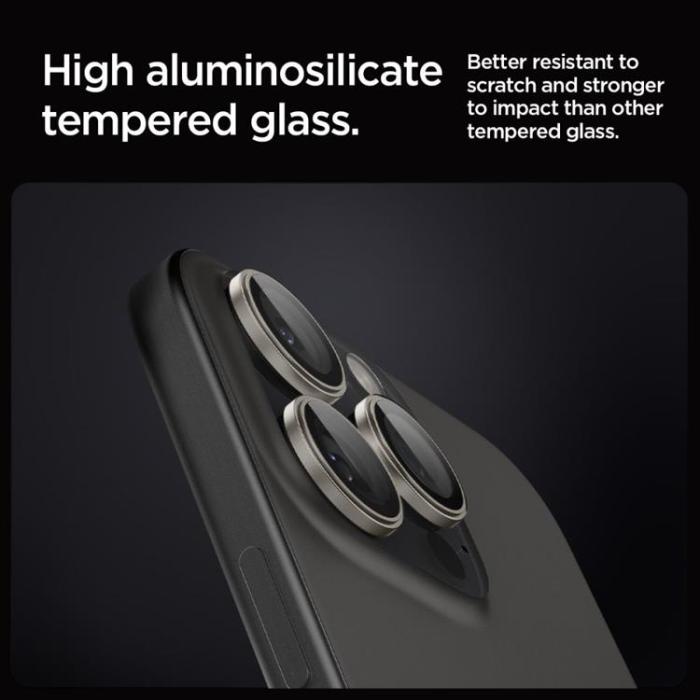 Spigen - [2-PACK] Spigen iPhone 15 Pro/15 Pro Max Kameralinsskydd i Härdat Glas