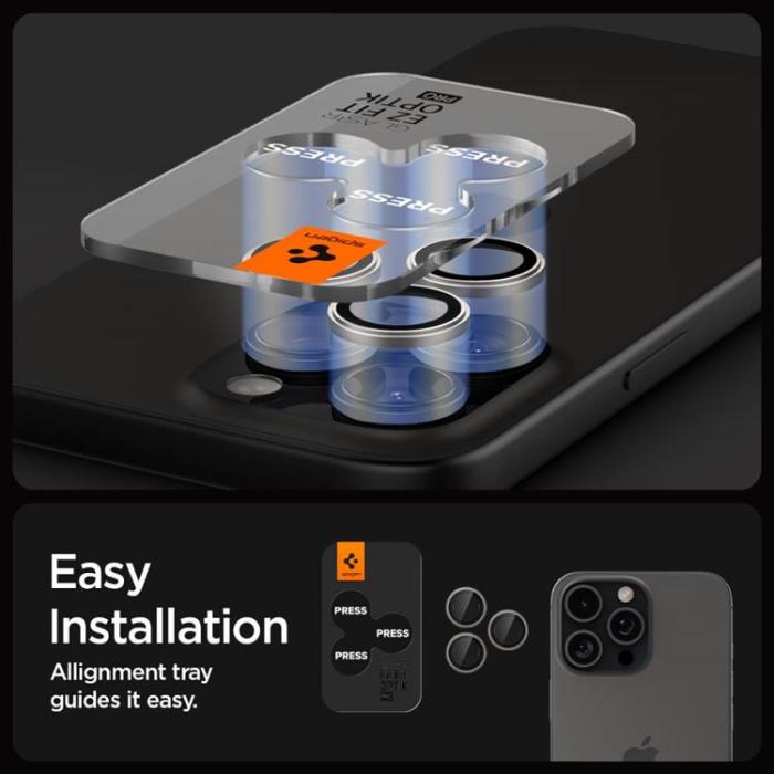 Spigen - [2-PACK] Spigen iPhone 15 Pro/15 Pro Max Kameralinsskydd i Härdat Glas