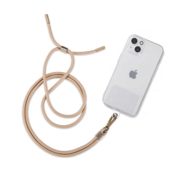 UTGATT1 - Universal Halsbandssnöre för Mobil Chain 2 - Beige/Guld