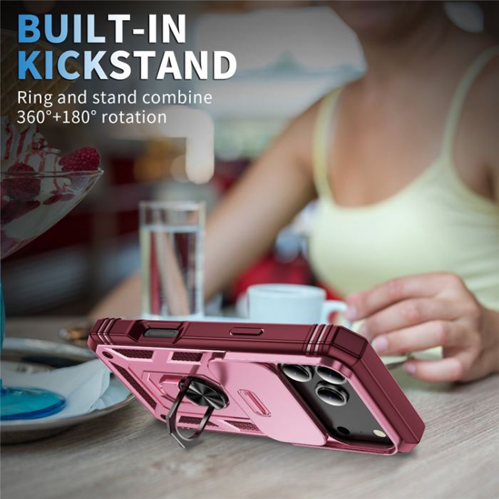 A-One Brand - iPhone 17 Pro Max Mobilskal Slide Camshield Kickstand