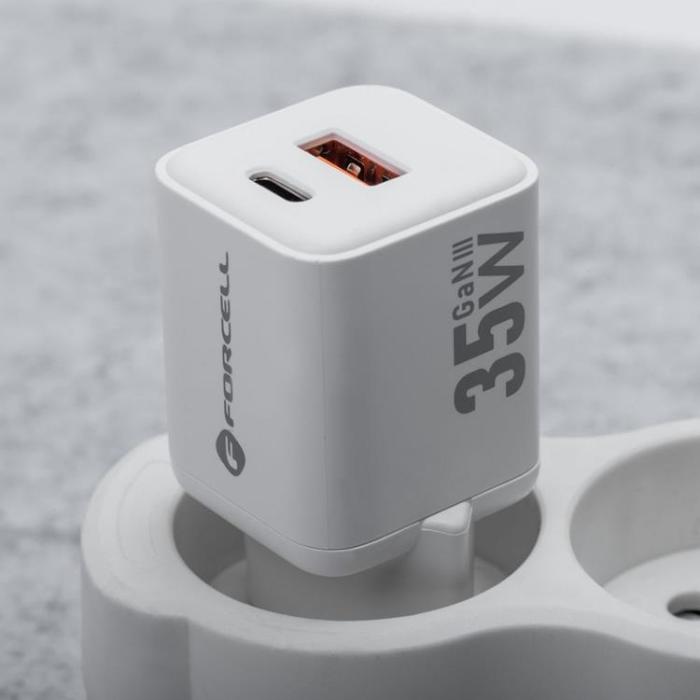Forcell - Forcell Mini Snabbladdare 35W USB-C/USB-A GaN III QC4.0 PD