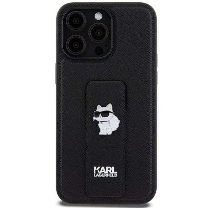 KARL LAGERFELD - KARL LAGERFELD iPhone 13 Pro/13 Mobilskal Gripstand Pins - Svart