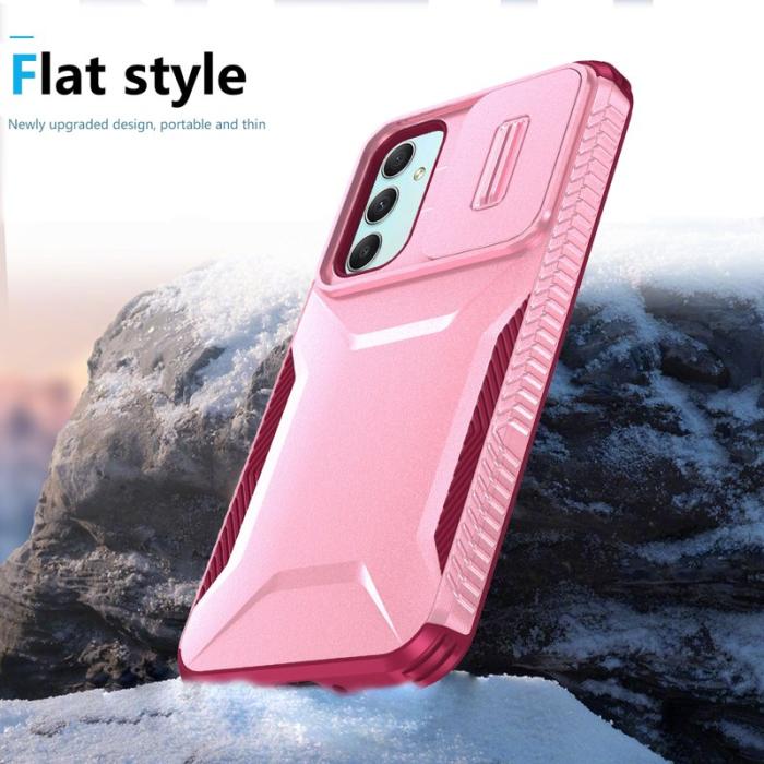 OEM - Samsung Galaxy A55 5G Skal Plast Shockproof - Rosa / Vinröd