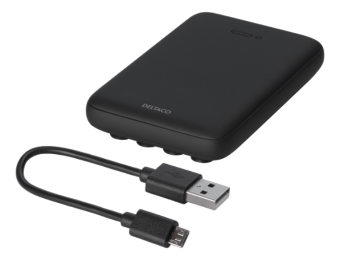 UTGATT1 - DELTACO Trådlös Qi-certifierad Powerbank 5000 mAh- Svart