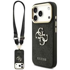 Guess - Guess iPhone 17 Pro Mobilskal 4G Big Classic Logo Big Strap Metal - Svart