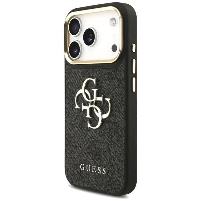 Guess - Guess iPhone 17 Pro Mobilskal 4G Big Classic Logo Big Strap Metal - Svart