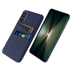 A-One Brand - Sony Xperia 1 VII Mobilskal med Dual Kortfack Tyg + PC - Blå