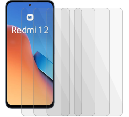 A-One Brand - [5-Pack] Xiaomi Redmi 12 5G Härdat Glas Skärmskydd 2.5D Global - Clear