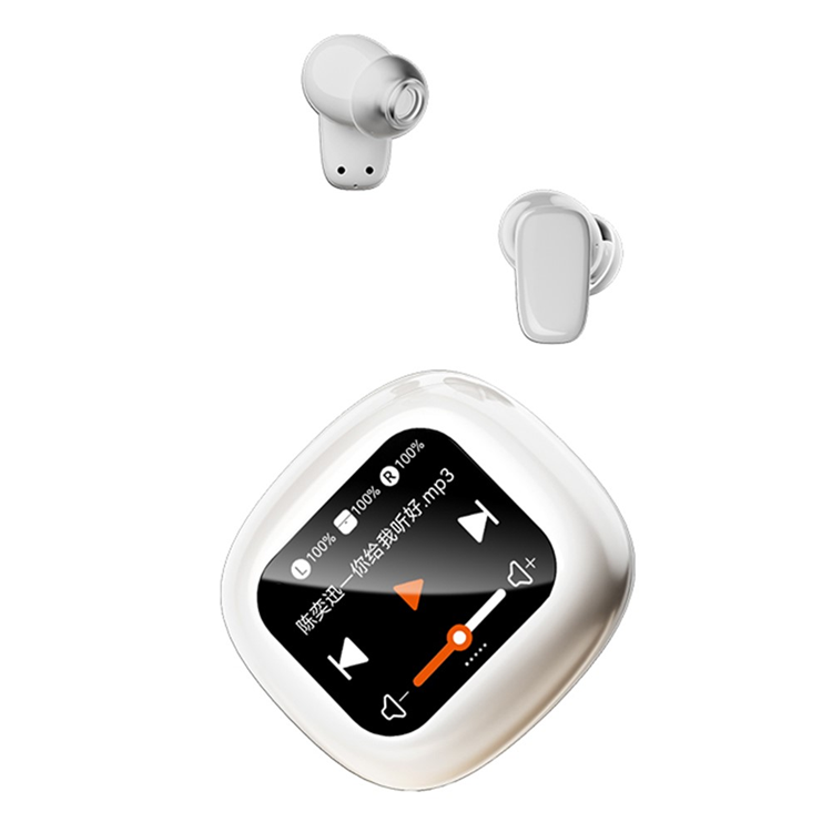 Trådlösa Hörlurar med Pekskärm i Fullfärg In-Ear Bluetooth S09 - Vit (Vit) | 5566 | AlltMobil