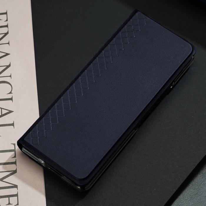 Dux Ducis - Dux Ducis Galaxy Z Fold 5 Plånboksfodral Bril Läder Flip - Blå