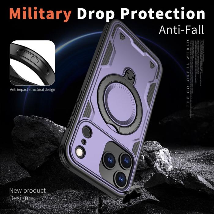 N/A - Mobilskal till iPhone 17 Pro Plast Militärt Skydd med Ställ - Lila